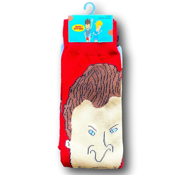 MTV Other - 3/$20 Butthead Funny Novelty Crew Socks - NWT